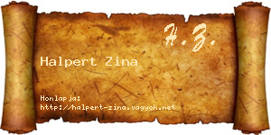 Halpert Zina névjegykártya